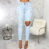 Stretch High Waist Denim Wash