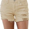 Maxime High Waist Fringe Wide-leg Denim Shorts