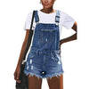 High Ripped Suspender Denim Hole Jumpsuit