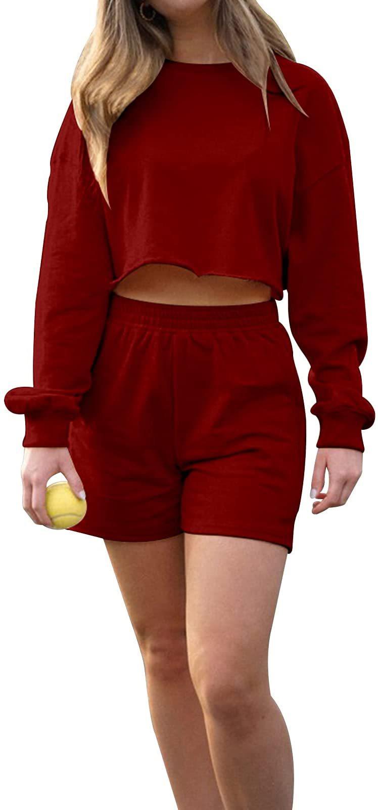 MAXIME Long Sleeve Sweater Shorts Set - MAXIME